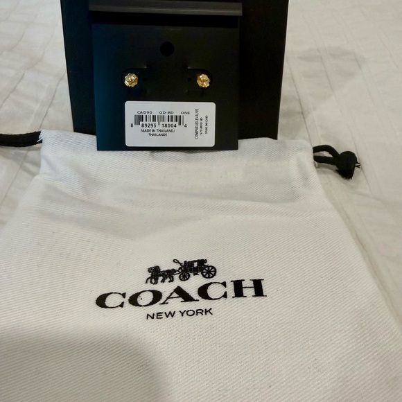 Coach Gold and Red Cherry Earrings - Picture 2 of 2